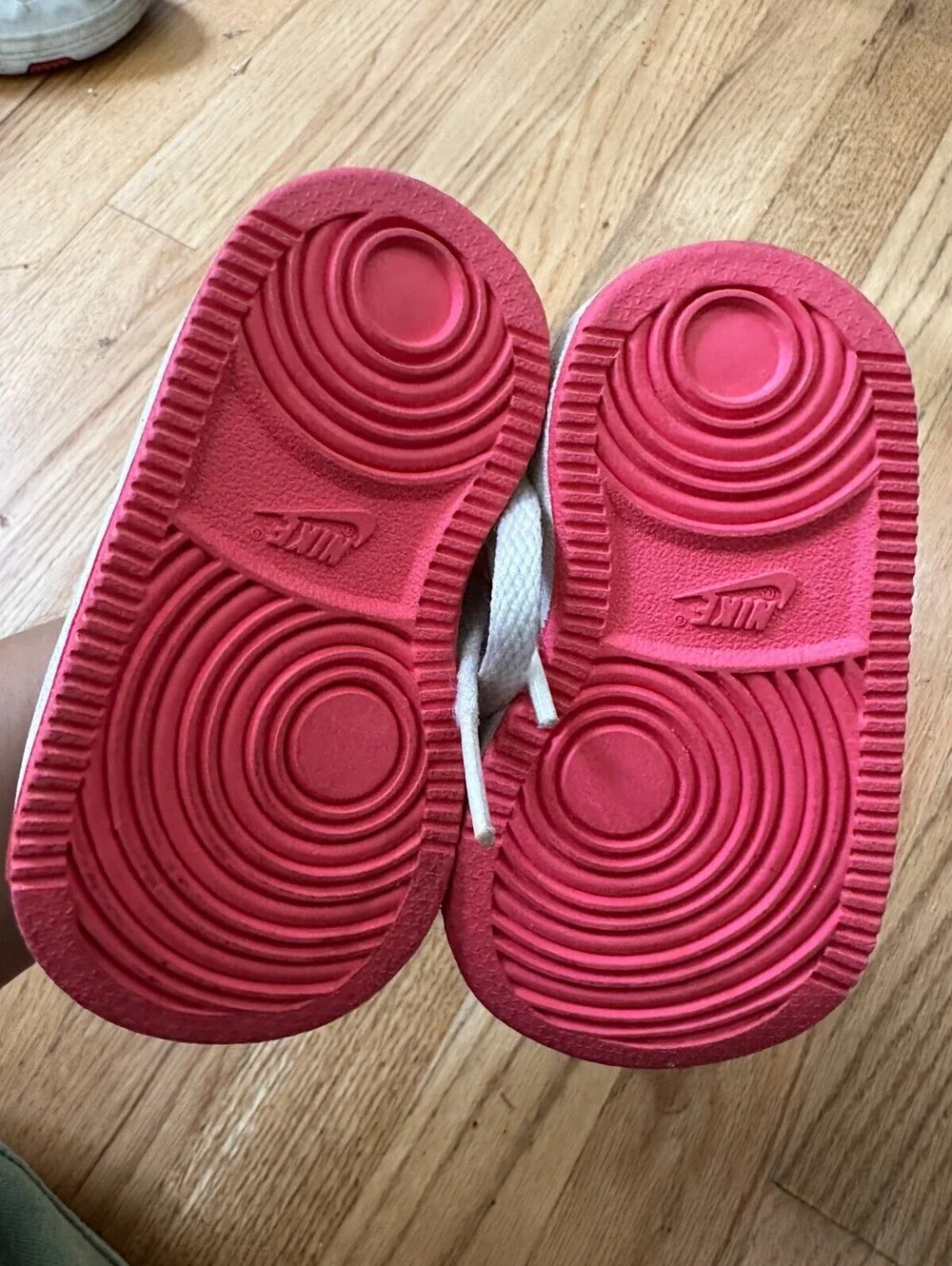 Baby White and Pink Nike Sneakers Size 3c